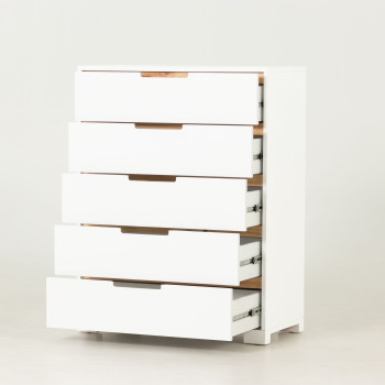 Nova 5 Drawer Chest - W80, White