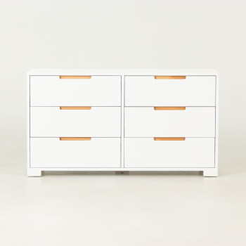 Nova 6 Drawer Lowboy, White