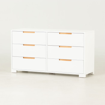 Nova 6 Drawer Lowboy, White