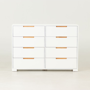 Nova 8 Drawer Lowboy, White