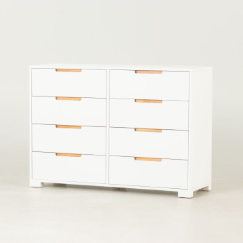 Nova 8 Drawer Lowboy, White