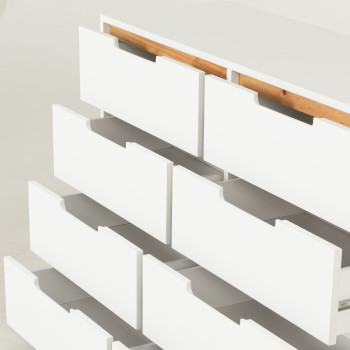 Nova 8 Drawer Lowboy, White