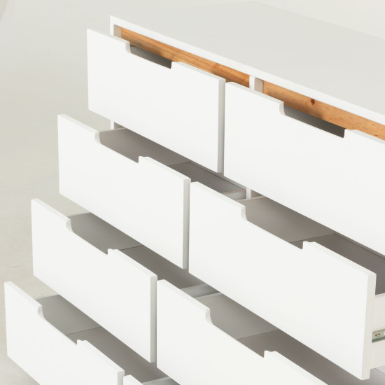 Nova 8 Drawer Lowboy, White