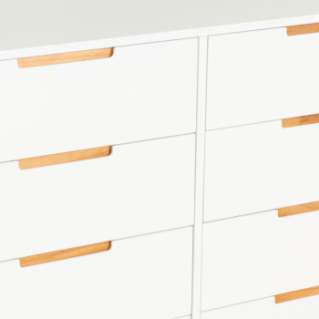 Nova 8 Drawer Lowboy, White
