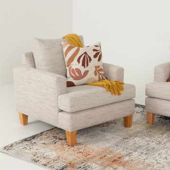 Paige 1 Seater Sofa, Brooklyn Oyster