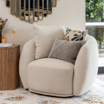 Laura Swivel Chair, Oatmeal