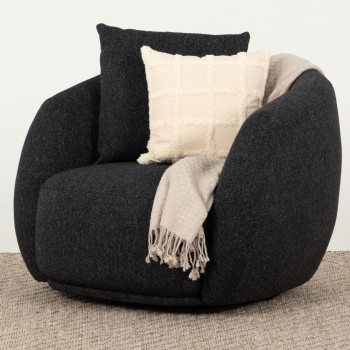 Laura Swivel Chair, Charcoal