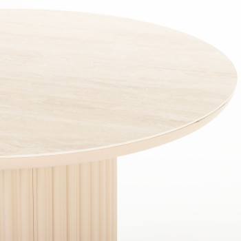 Rhodes Outdoor Round Dining Table - W120, Taupe