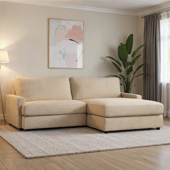 Aria Right Hand Facing Chaise Sofa, Natural