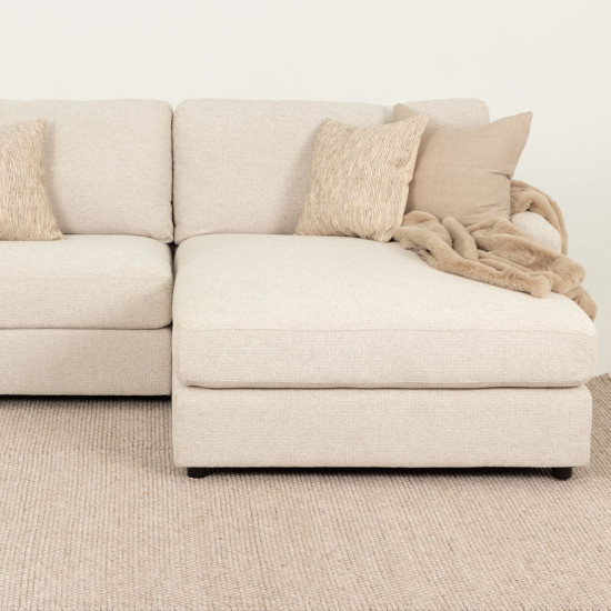 Aria Right Hand Facing Chaise Sofa, Natural