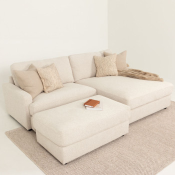 Aria Chaise Sofa, Natural