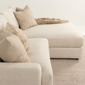 Aria Right Hand Facing Chaise Sofa, Natural