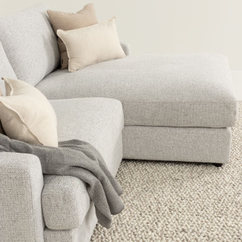 Aria Right Hand Facing Chaise Sofa, Grey