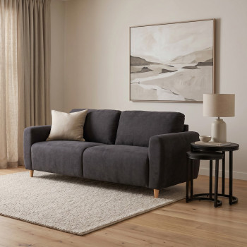 Paloma 3 Seater Sofa, Charcoal