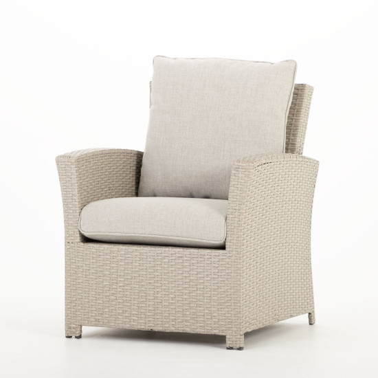 Sentosa Outdoor 6 Piece Lounge/Low Dining Set, Light Grey