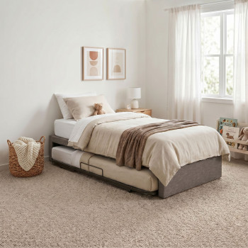 Serene King Single/ Single Trundle Bed Frame, Dark Grey