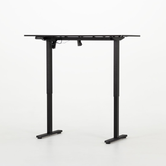 Linear Single Motor Electric Height Adjustable Desk, Black