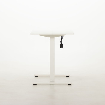 Linear Single Motor Electric Height Adjustable Desk, White