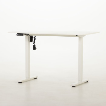 Linear Single Motor Electric Height Adjustable Desk, White