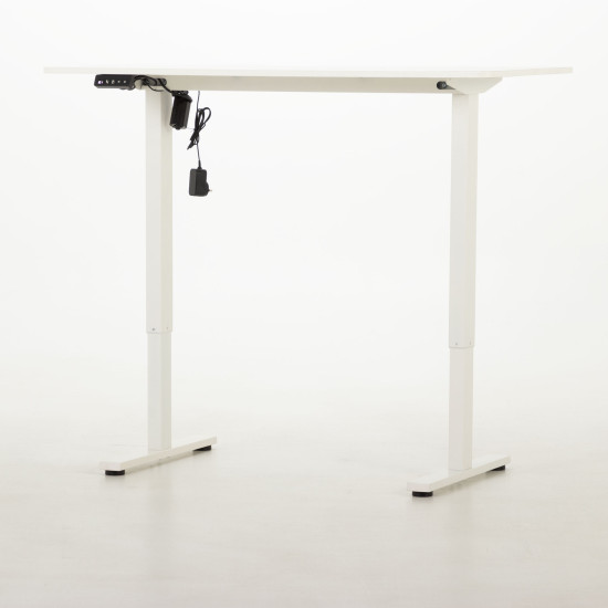 Linear Single Motor Electric Height Adjustable Desk, White