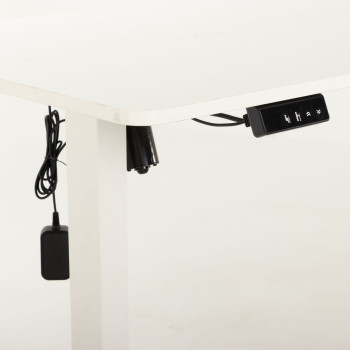 Linear Single Motor Electric Height Adjustable Desk, White