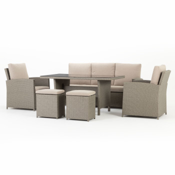 Bali Outdoor 6 Piece Lounge/Low Dining Set