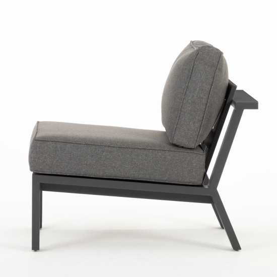 Palamea Outdoor Modular One Seater No Arm, Gunmetal