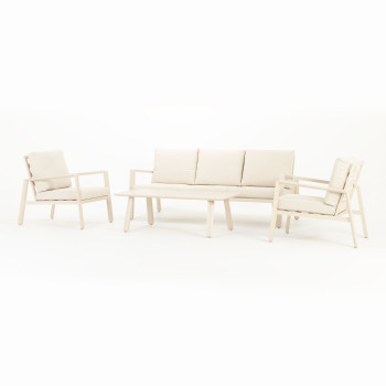 Porto 4 Piece Outdoor Lounge Set, Taupe