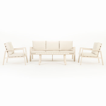 Porto 4 Piece Outdoor Lounge Set, Taupe