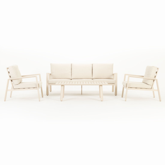 Porto 4 Piece Outdoor Lounge Set, Taupe