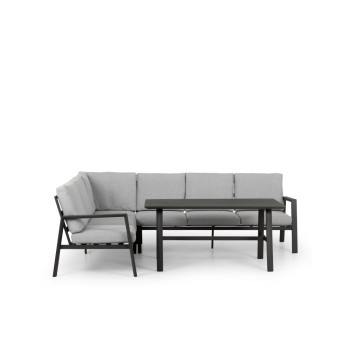 Porto Outdoor Corner Suite With Low Dining Table, Black