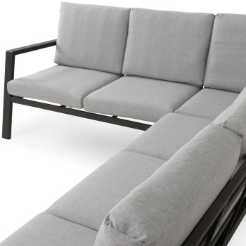 Porto Outdoor Corner Suite With Low Dining Table, Black