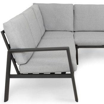 Porto Outdoor Corner Suite With Low Dining Table, Black