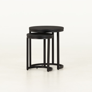 Urban Round Nest of Tables, Black