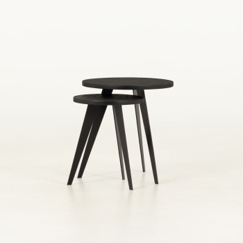Urban Set of 2 Round Side Tables, Black