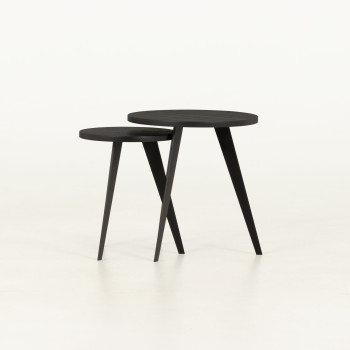 Urban Set of 2 Round Side Tables, Black