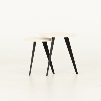 Urban Set of 2 Round Side Tables, White