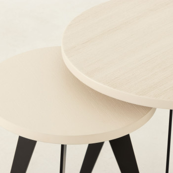 Urban Set of 2 Round Side Tables, White