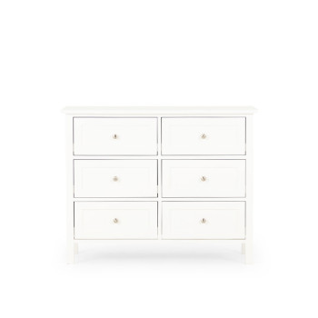 Emerson 6 Drawer Lowboy, White