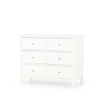 Emerson 6 Drawer Lowboy, White