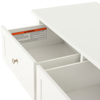 Emerson 6 Drawer Lowboy, White