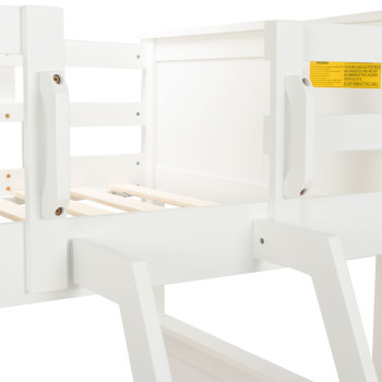 Laine Single/Double Bunk Bed Frame, White