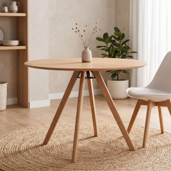 Carson Round Dining Table - W100, Oak