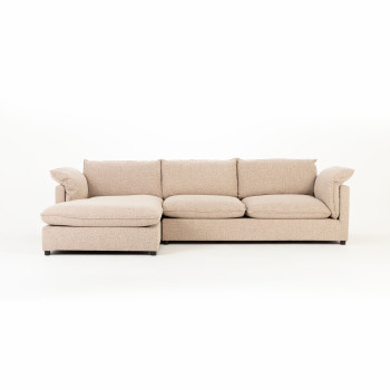 Zoey Left Hand Facing Chaise Sofa, Brown