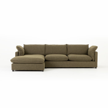 Zoey Left Hand Facing Chaise Sofa, Green
