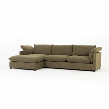 Zoey Left Hand Facing Chaise Sofa, Green