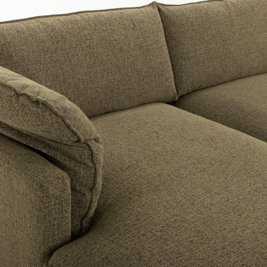 Zoey Left Hand Facing Chaise Sofa, Green