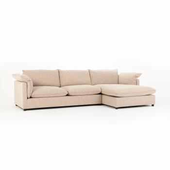 Zoey Right Hand Facing Chaise Sofa, Brown
