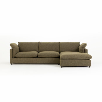 Zoey Right Hand Facing Chaise Sofa, Green