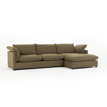 Zoey Right Hand Facing Chaise Sofa, Green